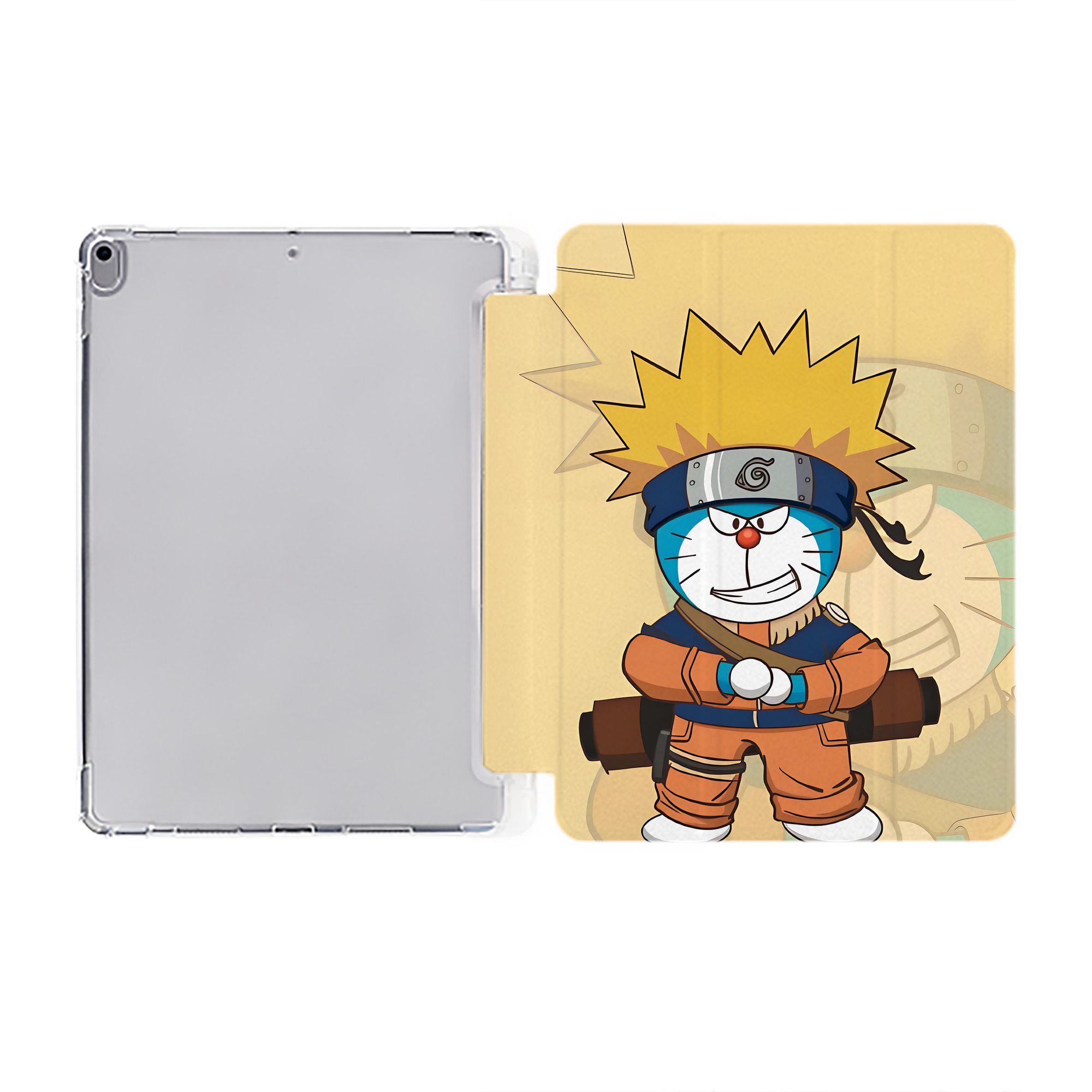 （画像用） ドラえもん Doraemon IPad ケース ペン収納付き 三つ折りスタンド PUレザー×シリコン 対応機種9.5/10.5/10.9インチ